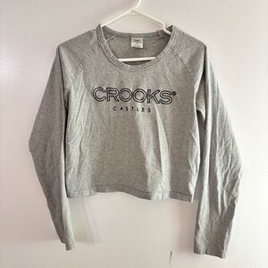 Crooks & Castles Heather Gray cropped Crewneck
